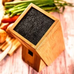 Messerblock, Schief PET-Borsteneinsatz Für 5-10 Messer, Bambus -Haushaltsgeräte Store 10038080 yy 0003 logo