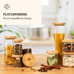 Stapelglas Mit Bambusdeckel 1000 Ml Stapelbar Luftdicht 10 Stapelglas Mit Bambusdeckel 1000 Ml Stapelbar Luftdicht -Haushaltsgeräte Store 10038241 de 0003 logo