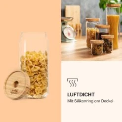 Stapelglas Mit Bambusdeckel 1000 Ml Stapelbar Luftdicht 12 Stapelglas Mit Bambusdeckel 1000 Ml Stapelbar Luftdicht -Haushaltsgeräte Store 10038241 de 0005 logo