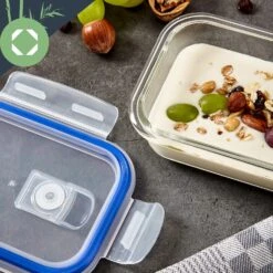 Rechteckige Glasbox 1520 Ml, 1040 Ml, 640 Ml, 370 Ml Mit Deckel 4er-Set -Haushaltsgeräte Store 10038296 yy 0005 logo