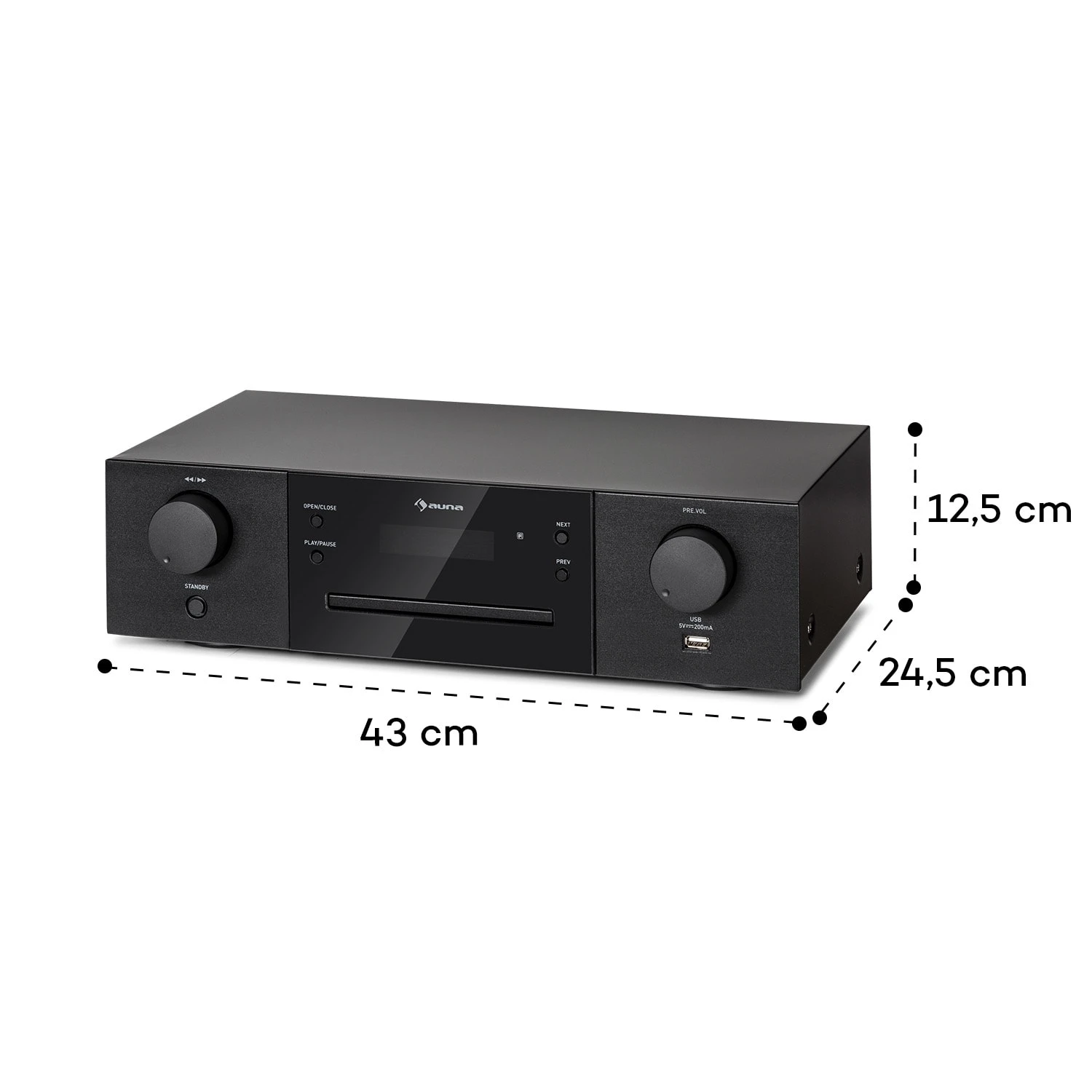 CD-1000 DG CD-Player USB MP3 Fernbedienung LED-Display Aluminium 9 CD-1000 DG CD-Player USB MP3 Fernbedienung LED-Display Aluminium – Bild 7