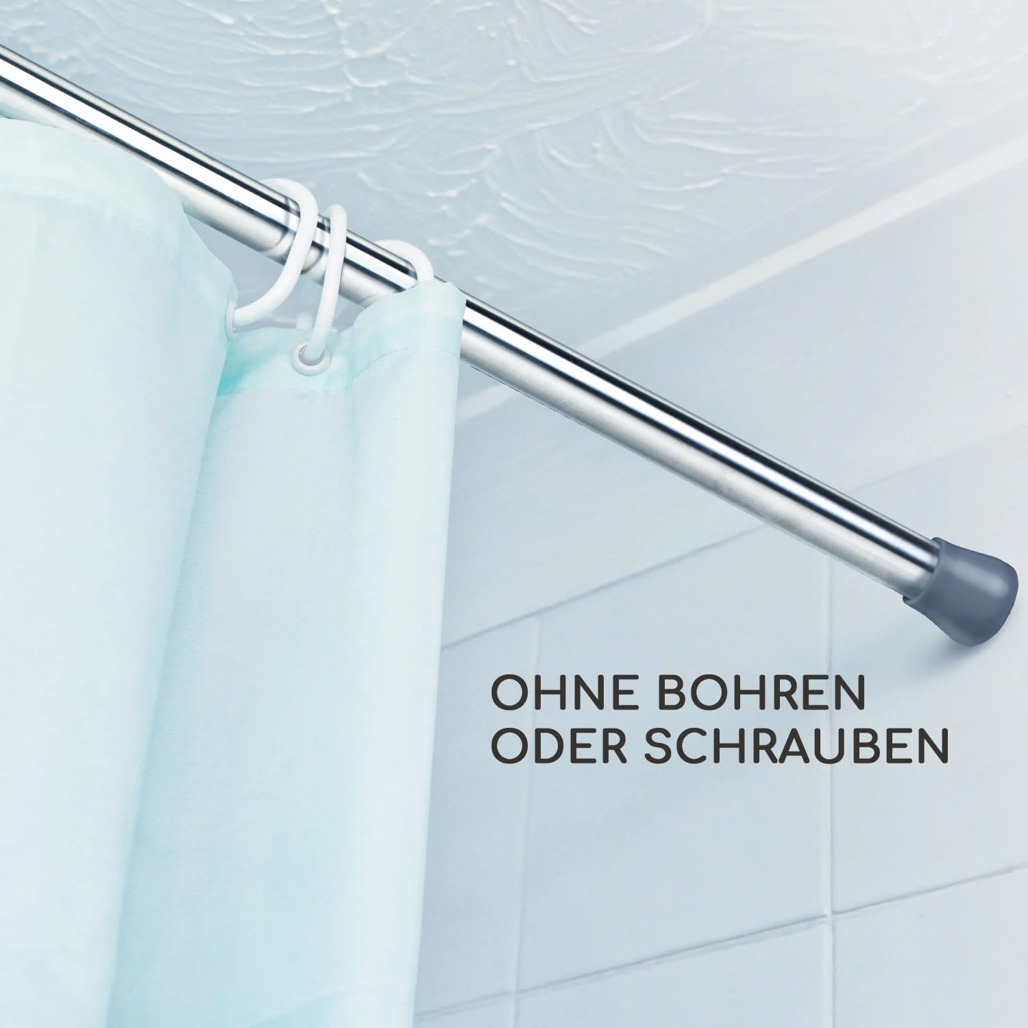 Stamina S Teleskopstange Duschvorhang 70-120cm Rutschfest 6 Stamina S Teleskopstange Duschvorhang 70-120cm Rutschfest – Bild 4