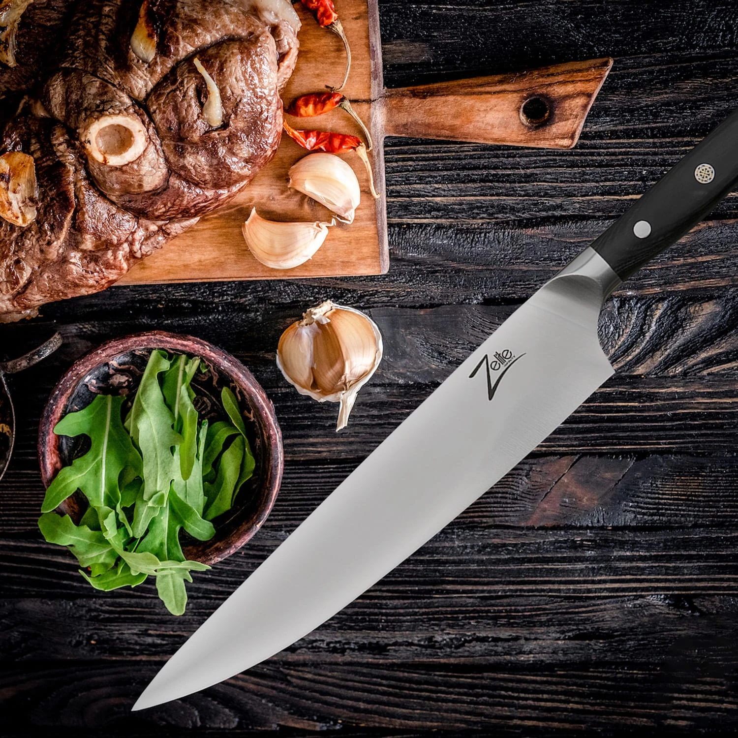 Alpha-Royal German 10" Kochmesser 56 HCR Edelstahl 7 Alpha-Royal German 10" Kochmesser 56 HCR Edelstahl – Bild 5