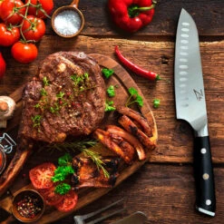 Alpha-Royal German 7" Santokumesser 56 HCR Edelstahl -Haushaltsgeräte Store 10039005 yy 0006 logo