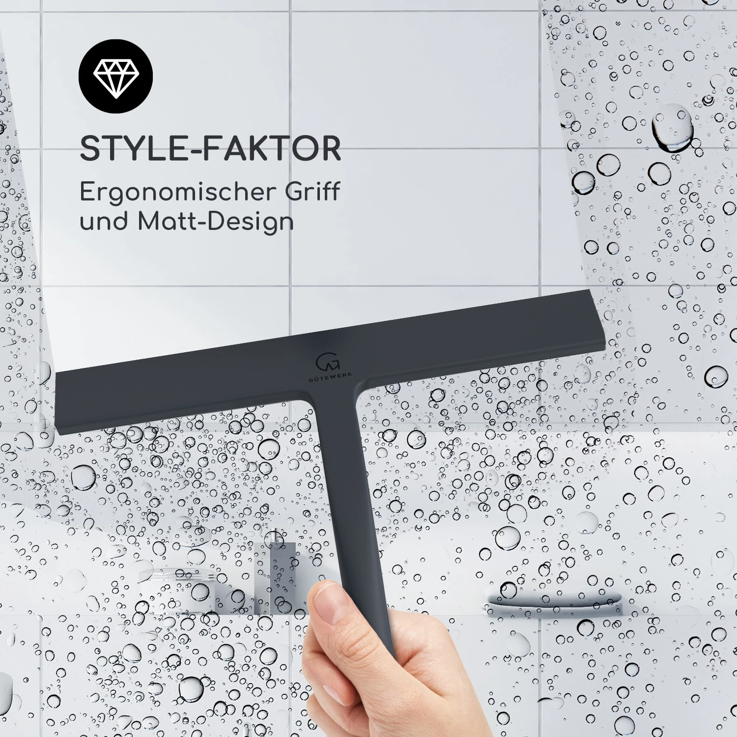 Blaze Duschabzieher 23 Cm Silikonumhüllung Edelstahlkern Modernes Design 5 Blaze Duschabzieher 23 Cm Silikonumhüllung Edelstahlkern Modernes Design – Bild 3