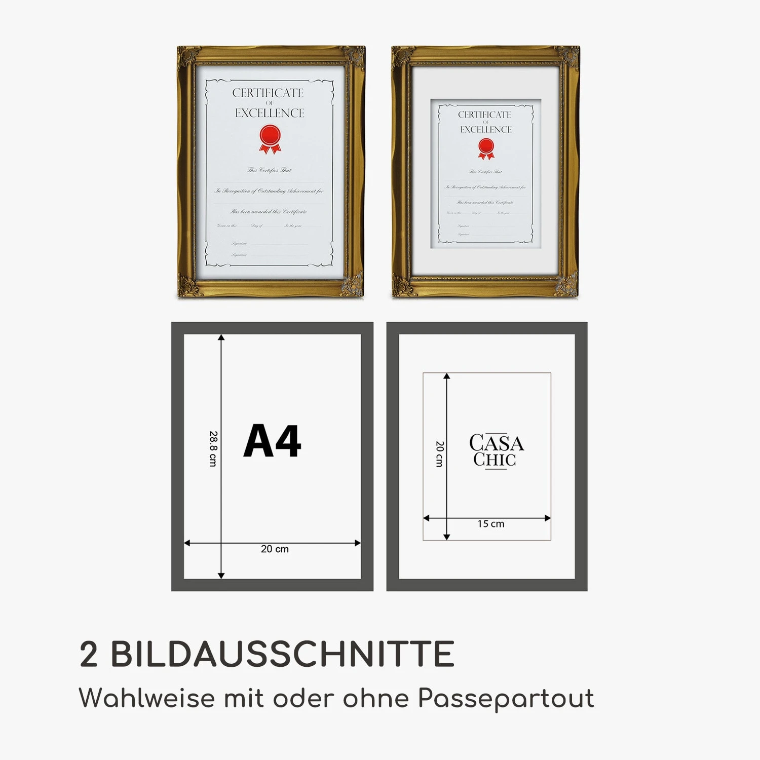 Regent Bilderrahmen Rechteckig A4 Fotos Passepartout Glas Rokoko 8 Regent Bilderrahmen Rechteckig A4 Fotos Passepartout Glas Rokoko – Bild 6