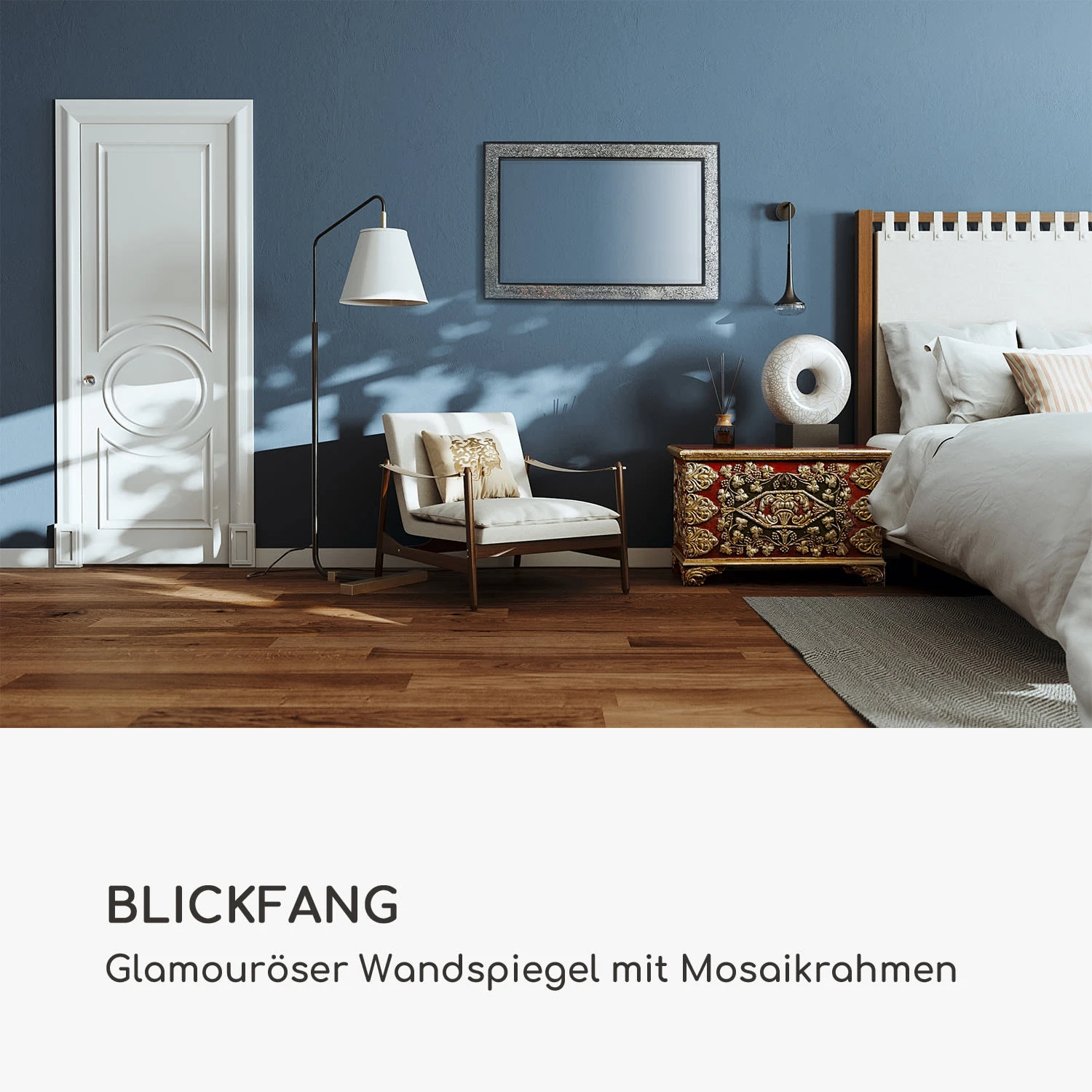 Watford Wandspiegel 90 X 60 Cm Echtholz Glasfliesen Mit Mosaikeffekt 4 Watford Wandspiegel 90 X 60 Cm Echtholz Glasfliesen Mit Mosaikeffekt – Bild 2