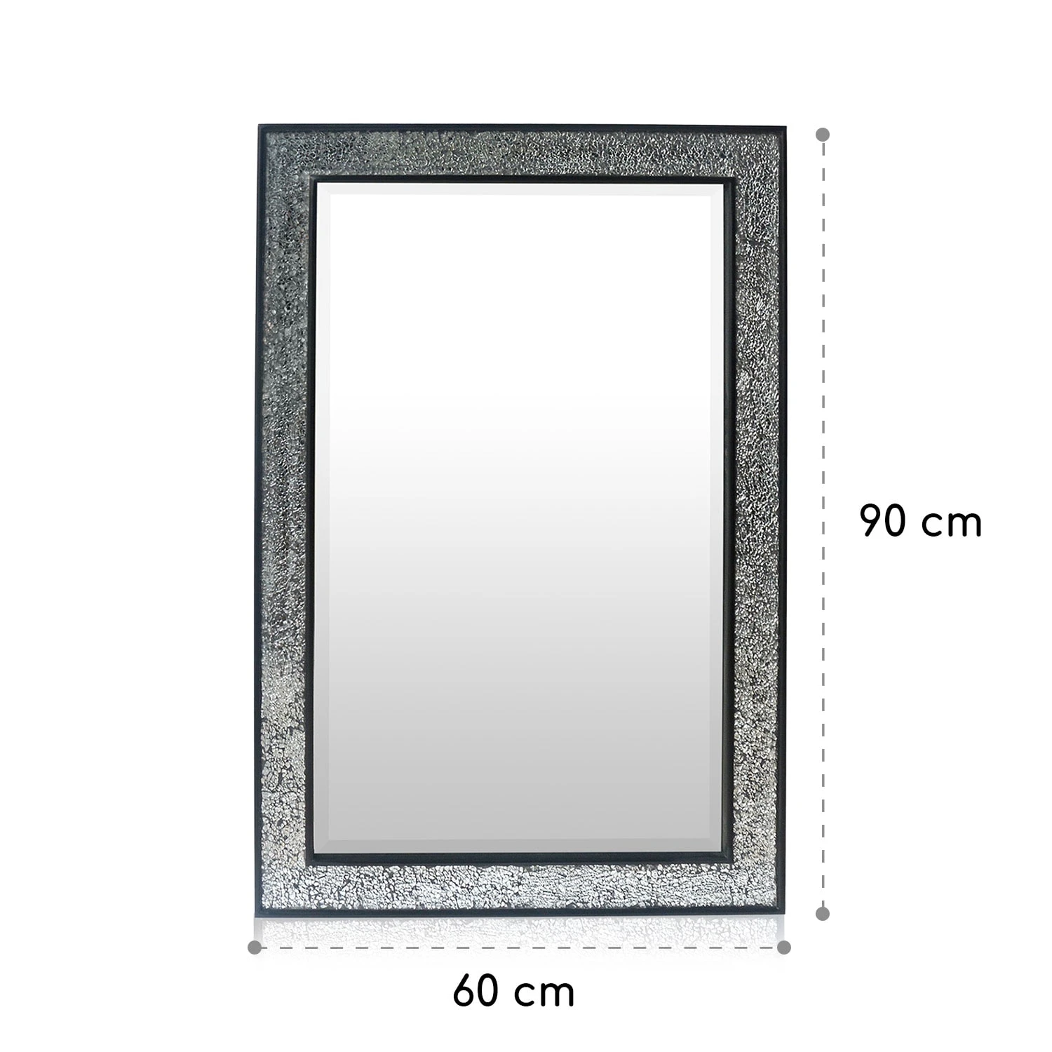 Watford Wandspiegel 90 X 60 Cm Echtholz Glasfliesen Mit Mosaikeffekt 9 Watford Wandspiegel 90 X 60 Cm Echtholz Glasfliesen Mit Mosaikeffekt – Bild 7