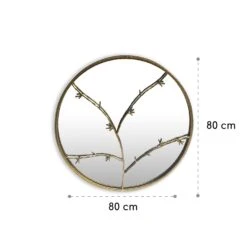 Berkeley Wandspiegel Metallrahmen Rund Ø 80 Cm Zweig-Design 13 Berkeley Wandspiegel Metallrahmen Rund Ø 80 Cm Zweig-Design -Haushaltsgeräte Store 10039502 yy 0006 logo