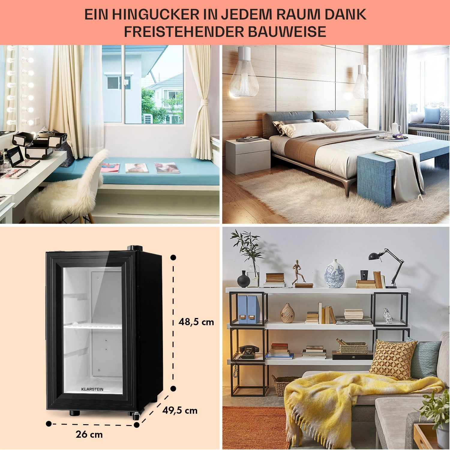 Brooklyn 23 Slim Kühlschrank LED Kunststoff-Einsatz Glastür 8 Brooklyn 23 Slim Kühlschrank LED Kunststoff-Einsatz Glastür – Bild 6