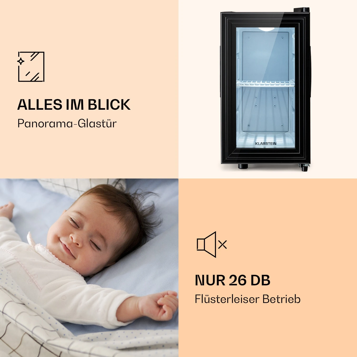 Brooklyn 23 Slim Kühlschrank LED Kunststoff-Einsatz Glastür 7 Brooklyn 23 Slim Kühlschrank LED Kunststoff-Einsatz Glastür – Bild 5