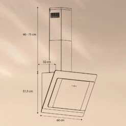 >Aurora Eco 60 Dunstabzugshaube 550 M³/h 60cm Kopffrei Ambientelicht EEC A+ -Haushaltsgeräte Store 10039928 yy 0007 logo