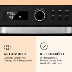 Prime Air Heißluftfritteuse 1500W 23l Timer 8 Programme 12 Prime Air Heißluftfritteuse 1500W 23l Timer 8 Programme -Haushaltsgeräte Store 10040025 de 0004 logo