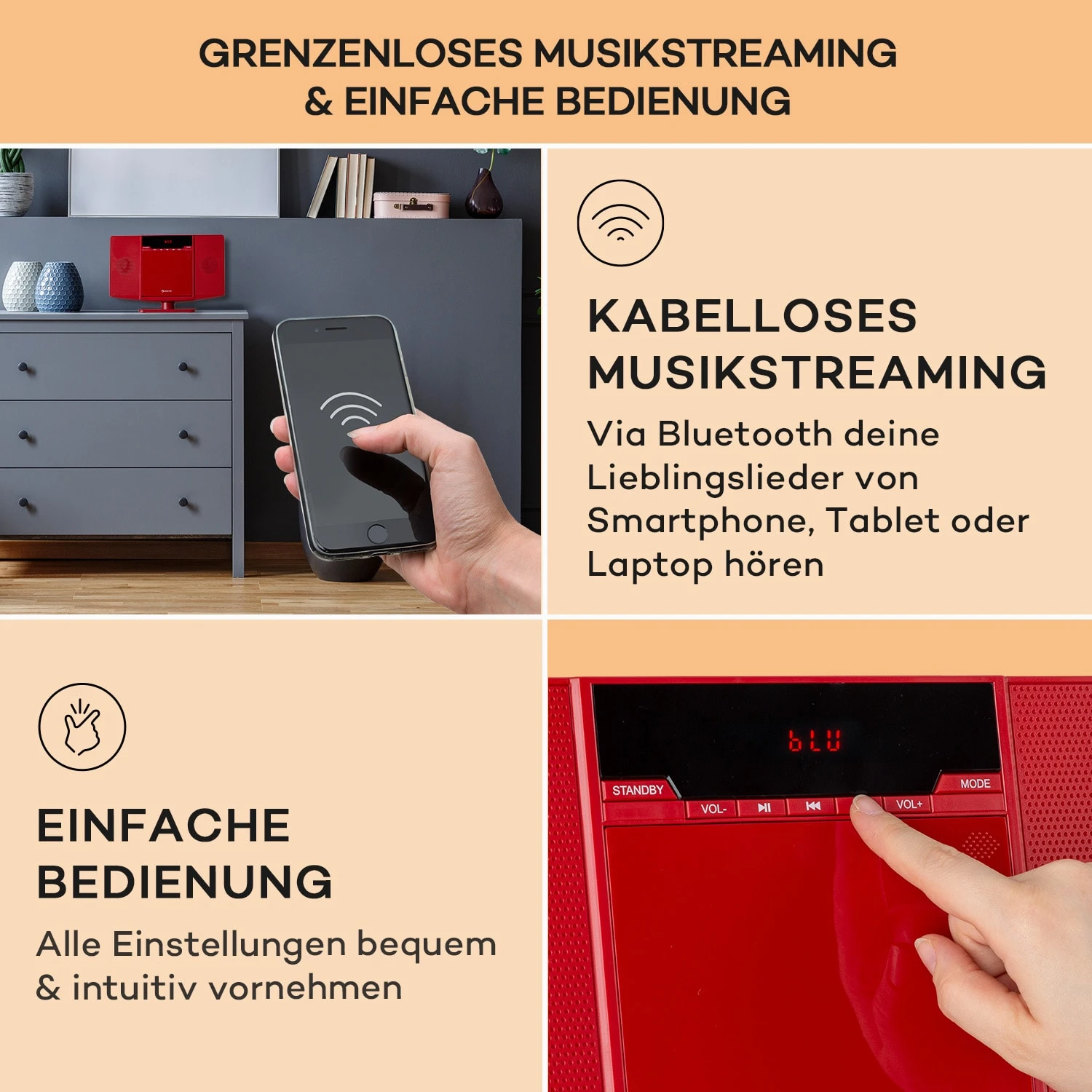 V14.2 Vertical-Stereoanlage CD FM Tuner BT USB AUX 7 V14.2 Vertical-Stereoanlage CD FM Tuner BT USB AUX – Bild 5