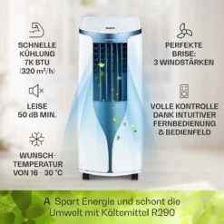 New Breeze 7 Mobile Klimaanlage 7000BTU 2,1kW Bis 34m² EEC A Mobil Fernbedienung 12 New Breeze 7 Mobile Klimaanlage 7000BTU 2,1kW Bis 34m² EEC A Mobil Fernbedienung -Haushaltsgeräte Store 10040153 de 0003 usp