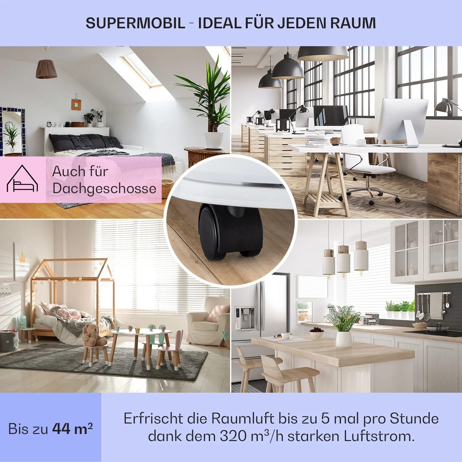 New Breeze 9 Mobile Klimaanlage 4-in-1 9.000 BTU / 2,6 KW EEK A Bodenrollen Timer 7 New Breeze 9 Mobile Klimaanlage 4-in-1 9.000 BTU / 2,6 KW EEK A Bodenrollen Timer – Bild 5