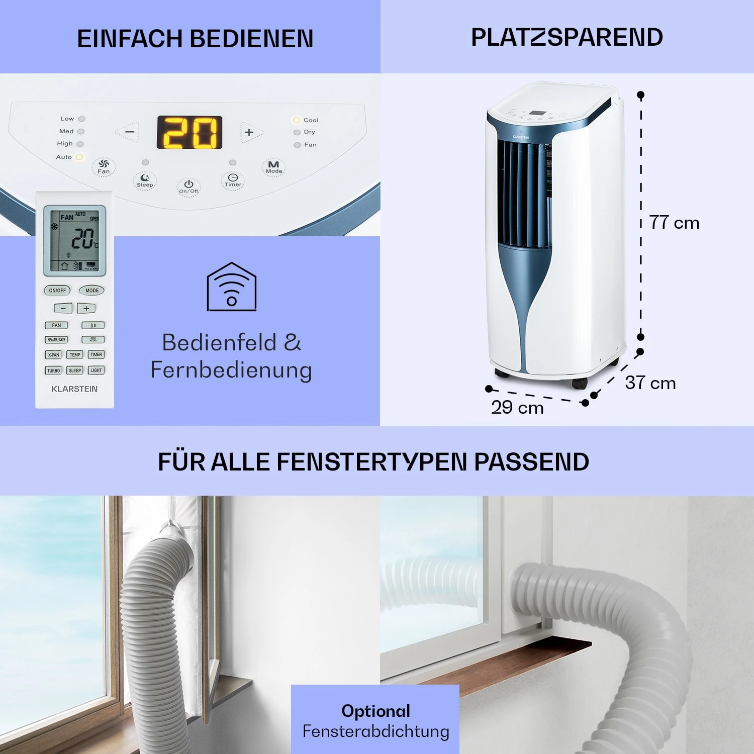 New Breeze 9 Mobile Klimaanlage 4-in-1 9.000 BTU / 2,6 KW EEK A Bodenrollen Timer 8 New Breeze 9 Mobile Klimaanlage 4-in-1 9.000 BTU / 2,6 KW EEK A Bodenrollen Timer – Bild 6