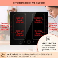 Victoria 4 Flex Induktionskochfeld Einbau 7000W 2 Flexzonen Timer -Haushaltsgeräte Store 10040201 de 0003 usp