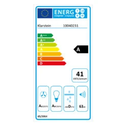 Alina 60 Smart Dunstabzugshaube 60 Cm 594 M³/h LED Ambiente-Licht Glasfront -Haushaltsgeräte Store 10040231 energy label