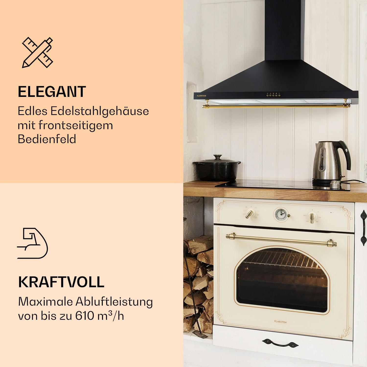 Montblanc 90 Dunstabzugshaube 610m³/h 165W 2x1,5W LED Reling 6 Montblanc 90 Dunstabzugshaube 610m³/h 165W 2x1,5W LED Reling – Bild 4