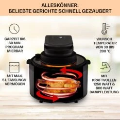 Vendure Heißluftfritteuse Mit Dampffunktion 1250W 5 Liter 6 Programme -Haushaltsgeräte Store 10040278 de 0003 usp