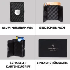 ZNAP Airtag Wallet 8 Karten Münzfach 9x1,5x6 Cm (BxHxT) RFID-Schutz -Haushaltsgeräte Store 10040308 de 0003 logo