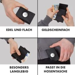 ZNAP Airtag Wallet 8 Karten Münzfach 9x1,5x6 Cm (BxHxT) RFID-Schutz -Haushaltsgeräte Store 10040308 de 0005 logo