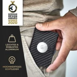 ZNAP Airtag Wallet 8 Karten Münzfach 9x1,5x6 Cm (BxHxT) RFID-Schutz -Haushaltsgeräte Store 10040308 de 0007 usp