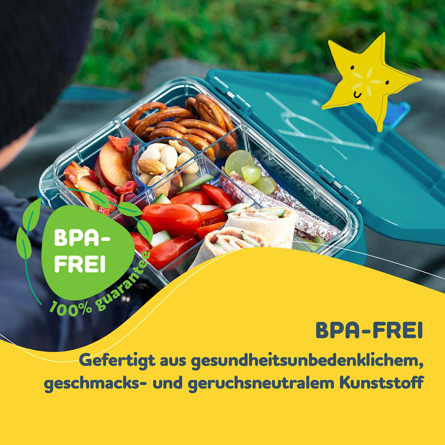 Junior Lunchbox 6 Fächer 21,3 X 15 X 4,5 Cm (BxHxT) BPA-frei 4 Junior Lunchbox 6 Fächer 21,3 X 15 X 4,5 Cm (BxHxT) BPA-frei – Bild 2