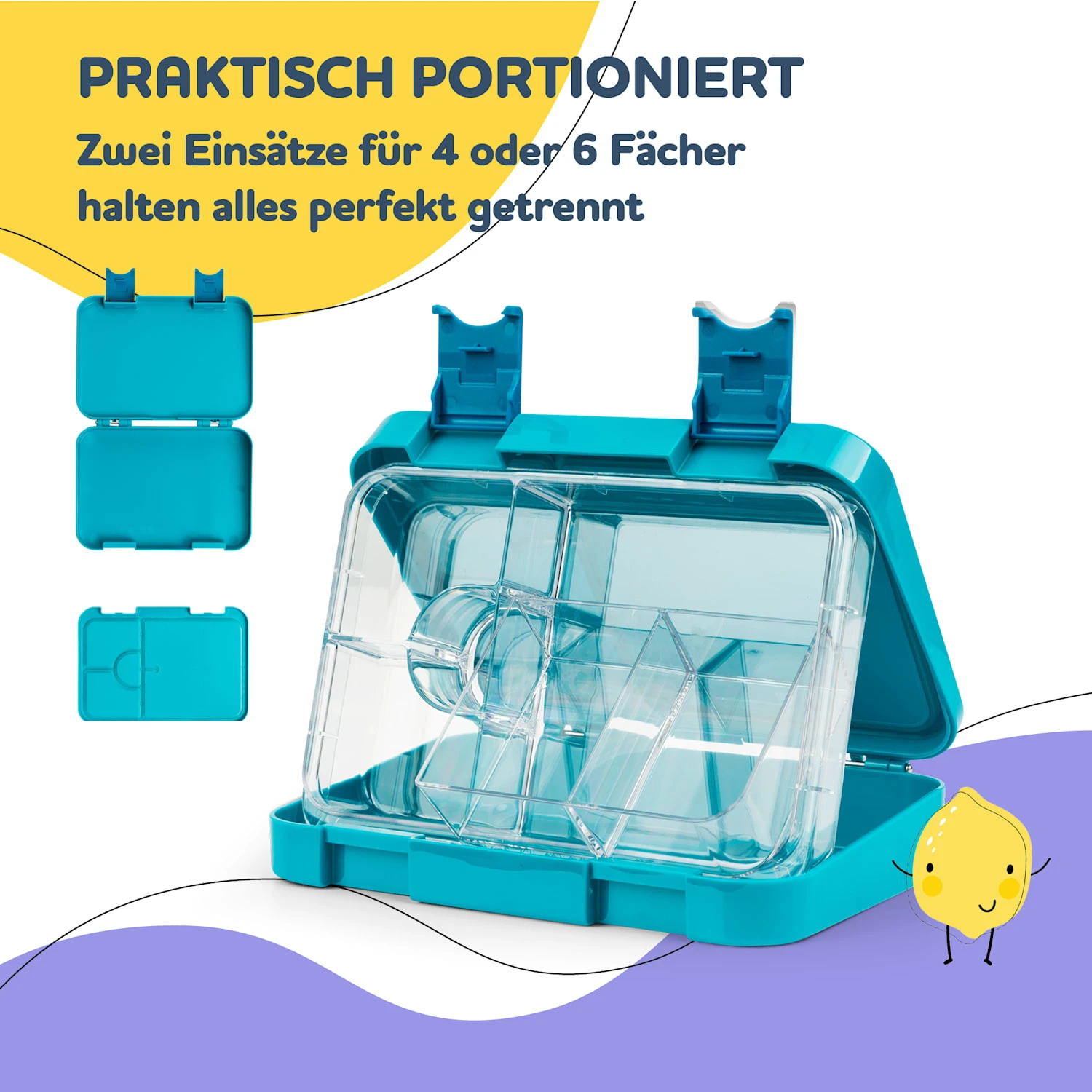 Junior Lunchbox 6 Fächer 21,3 X 15 X 4,5 Cm (BxHxT) BPA-frei 6 Junior Lunchbox 6 Fächer 21,3 X 15 X 4,5 Cm (BxHxT) BPA-frei – Bild 4