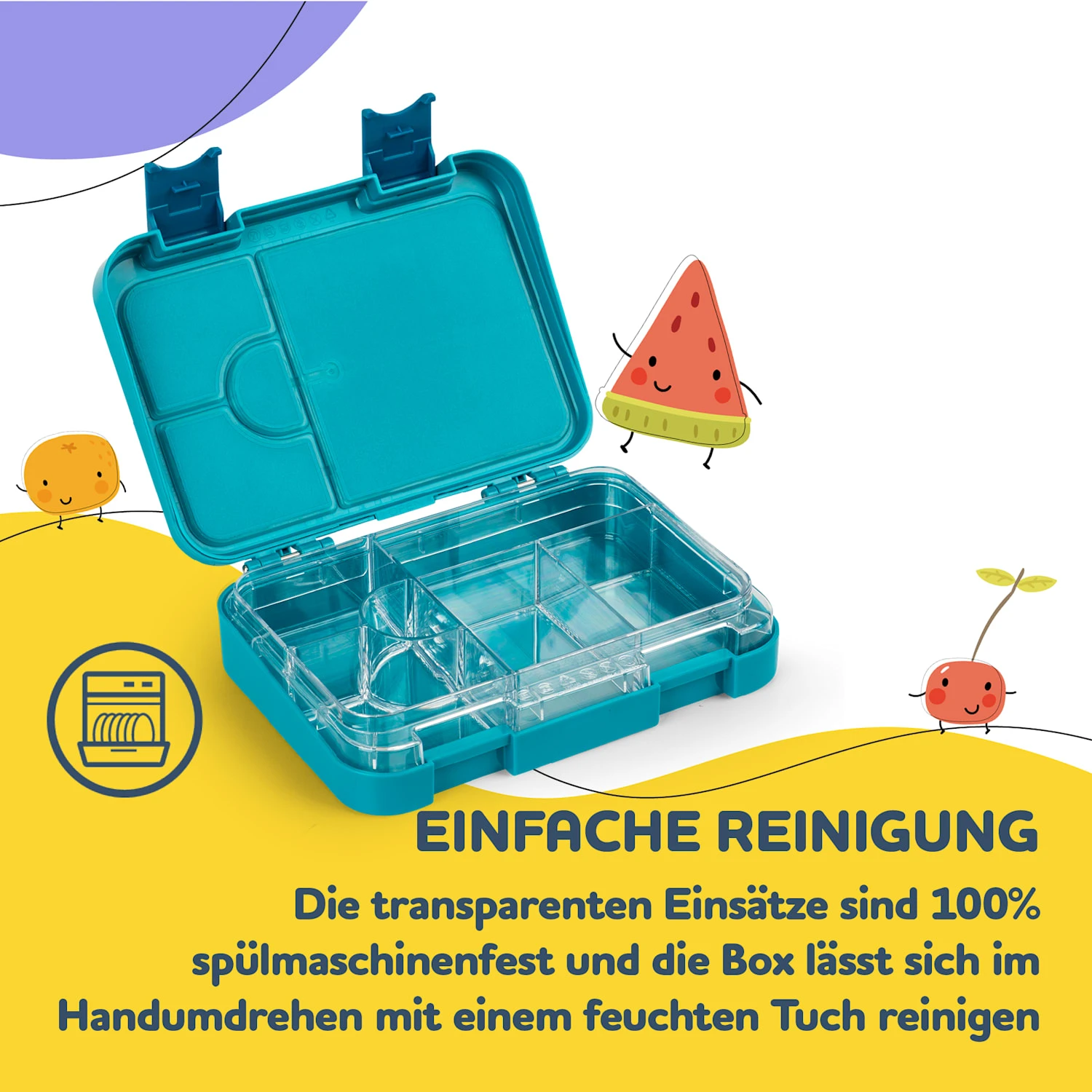 Junior Lunchbox 6 Fächer 21,3 X 15 X 4,5 Cm (BxHxT) BPA-frei 7 Junior Lunchbox 6 Fächer 21,3 X 15 X 4,5 Cm (BxHxT) BPA-frei – Bild 5