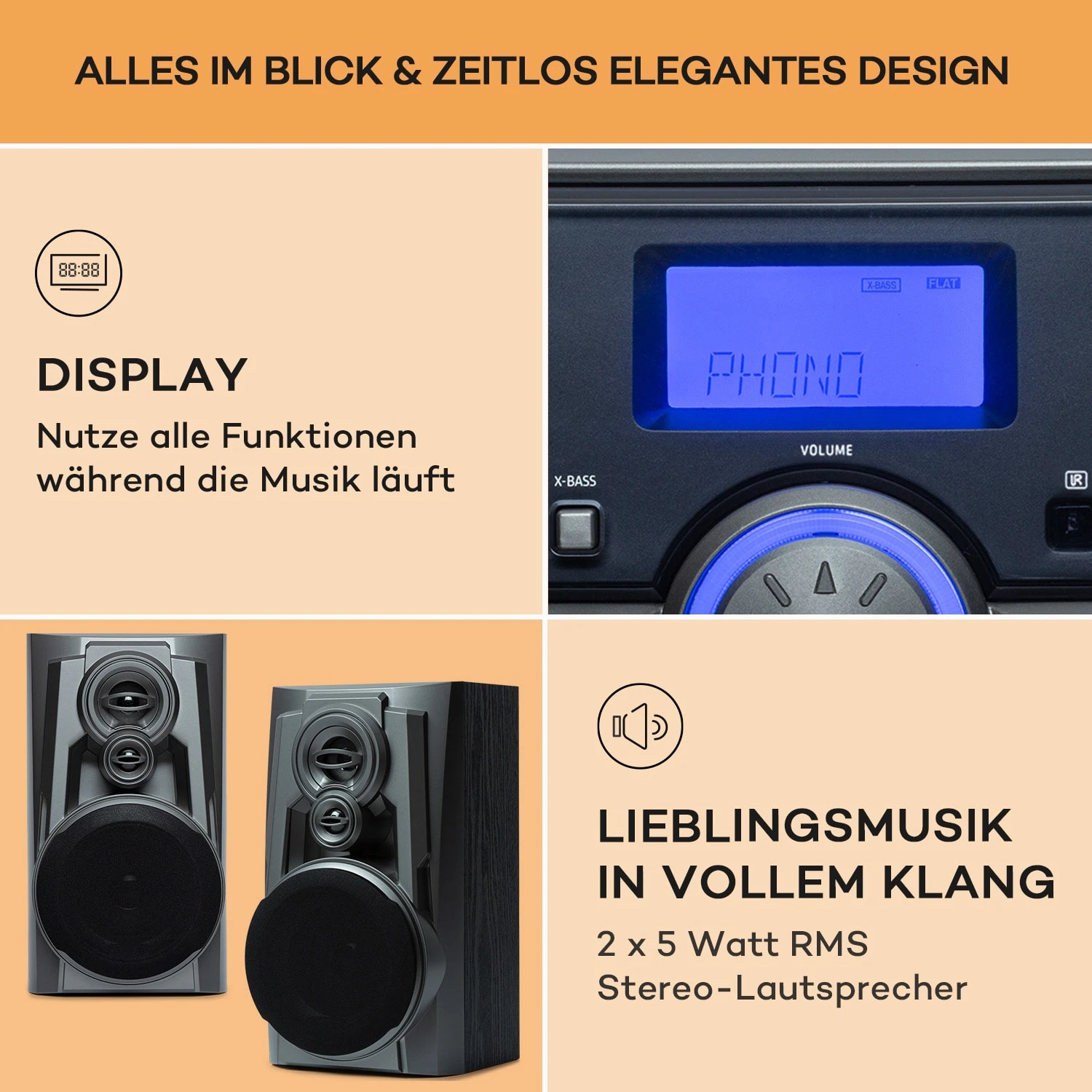 388 Franklin DAB+ Stereoanlage 3-fach-CD-Player BT AUX USB-Port 8 388 Franklin DAB+ Stereoanlage 3-fach-CD-Player BT AUX USB-Port – Bild 6