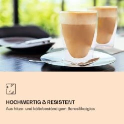 DUOS Doppelwandiges Glas | Thermoglas | 310 Ml | Trinkglas | Espressoglas, Teeglas, Shotglas | Für Heiße Und Kalte Getränke | Borosilikatglas| Hitze- Und Kältebeständig | Handgemacht | Spülmaschinenfest | Schwebe-Effekt -Haushaltsgeräte Store 10040380 de 0003 logo
