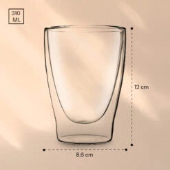 DUOS Doppelwandiges Glas | Thermoglas | 310 Ml | Trinkglas | Espressoglas, Teeglas, Shotglas | Für Heiße Und Kalte Getränke | Borosilikatglas| Hitze- Und Kältebeständig | Handgemacht | Spülmaschinenfest | Schwebe-Effekt -Haushaltsgeräte Store 10040380 yy 0007 logo