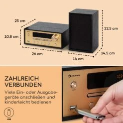 Berklee HiFi Stereo System BT Stereo-Lautsprecher UKW MP3 USB Line-In -Haushaltsgeräte Store 10040457 de 0006 usp
