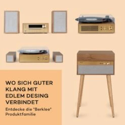 Berklee TT Classic Plattenspieler Riemenantrieb 33,3 & 45 U/min Stereo -Haushaltsgeräte Store 10040458 de 0005 usp