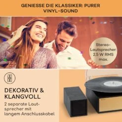 Berklee TT Play Plattenspieler Riemenantrieb 33 1/3 & 45 U/min Stereo-Lautsprecher -Haushaltsgeräte Store 10040461 de 0003 usp