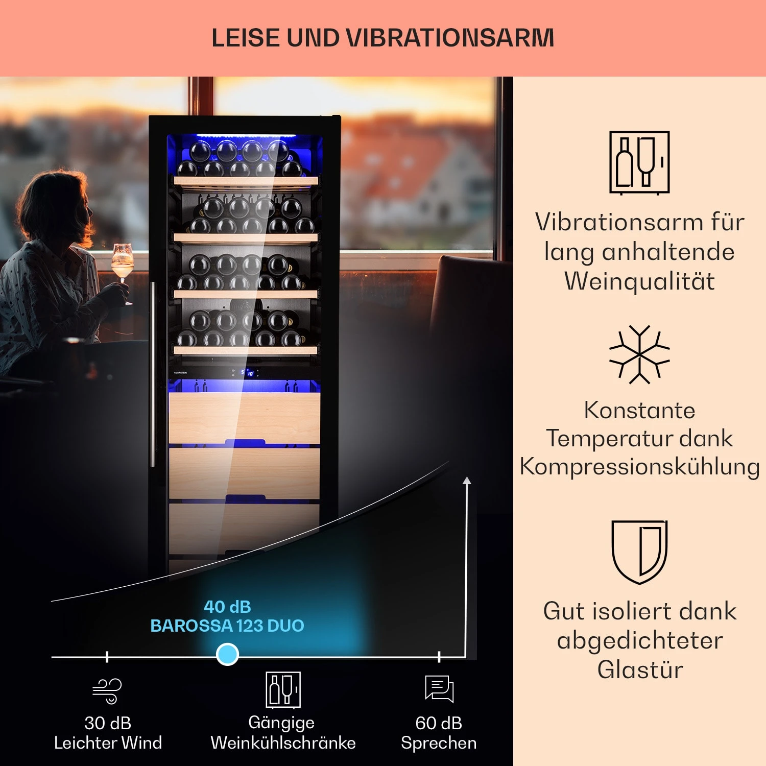 Barossa 123 Duo Weinkühlschrank 123 Fl 226 Ltr 2 Zonen Touch-Steuerung 6 Barossa 123 Duo Weinkühlschrank 123 Fl 226 Ltr 2 Zonen Touch-Steuerung – Bild 4