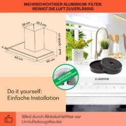 Alinea 60 Dunstabzugshaube 60cm Wandhaube WiFi A++ 500m³/h Touch -Haushaltsgeräte Store 10041173 de 0005 usp