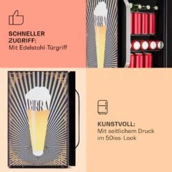 Beersafe 70 Birra Edition Kühlschrank 70 Liter 3 Böden Glas Edelstahl -Haushaltsgeräte Store 10041178 de 0004 usp