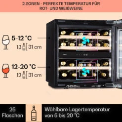 Rhône 25 Duo Weinkühlschrank Kompression 2 Zonen 75 Ltr / 25 Flaschen 12 Rhône 25 Duo Weinkühlschrank Kompression 2 Zonen 75 Ltr / 25 Flaschen -Haushaltsgeräte Store 10041239 de 0003 usp