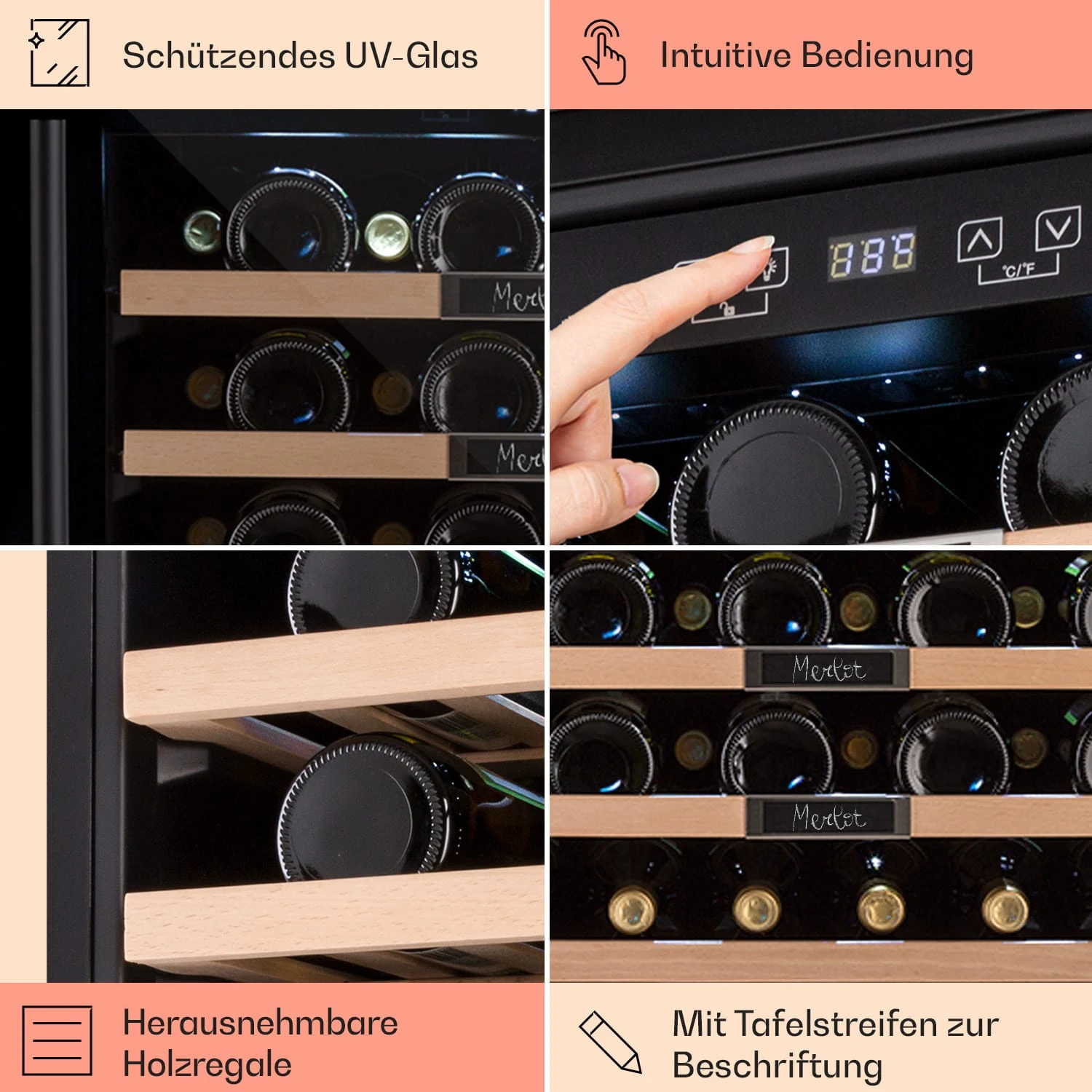 Vinsider 36 Built-In Uno Einbau-Weinkühlschrank 36 Flaschen 92 Ltr Edelstahl 7 Vinsider 36 Built-In Uno Einbau-Weinkühlschrank 36 Flaschen 92 Ltr Edelstahl – Bild 5