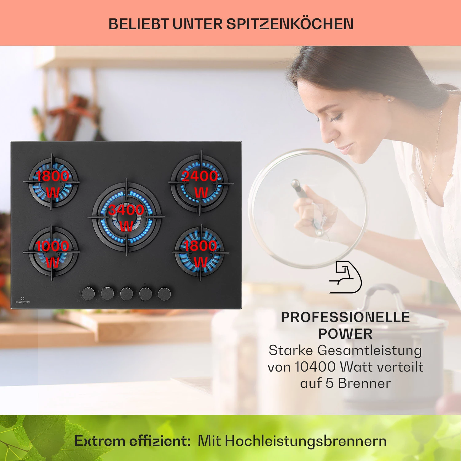 Firetale Gaskochfeld 5-flammig 70 Cm Aluminium-Brenner Inkl. Schlauch Und Druckminderer 5 Firetale Gaskochfeld 5-flammig 70 Cm Aluminium-Brenner Inkl. Schlauch Und Druckminderer – Bild 3