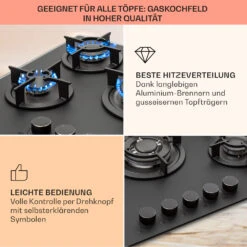 Firetale Gaskochfeld 5-flammig 70 Cm Aluminium-Brenner Inkl. Schlauch Und Druckminderer 14 Firetale Gaskochfeld 5-flammig 70 Cm Aluminium-Brenner Inkl. Schlauch Und Druckminderer -Haushaltsgeräte Store 10041300 de 0004 usp