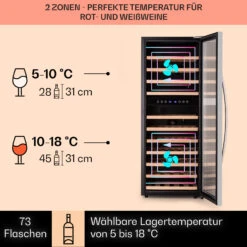 Vinamour 73 Duo Weinkühlschrank 2 Zonen 192 L/73 Flaschen 5-18°C Touch -Haushaltsgeräte Store 10041314 de 0003 logo