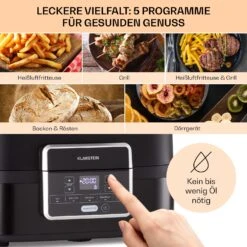 Combo Air Grill-Heißluftfritteuse 5 Programme 1500 Watt 4,5 L Grillkorb 2,5 L Frittierkorb 11 Combo Air Grill-Heißluftfritteuse 5 Programme 1500 Watt 4,5 L Grillkorb 2,5 L Frittierkorb -Haushaltsgeräte Store 10041331 de 0003 usp