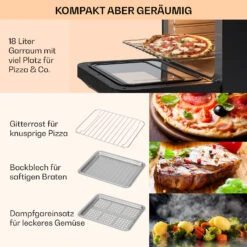 Vita Pro Heißluftfritteuse Dampfgaren 2450 W 18 Ltr 800 Ml Wassertank -Haushaltsgeräte Store 10041333 de 0006 usp