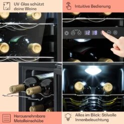 Shiraz 12 Duo Weinkühlschrank 2 Zonen 42L/12 Flaschen 5-12 / 12-18 °C Touch -Haushaltsgeräte Store 10041361 de 0005 usp