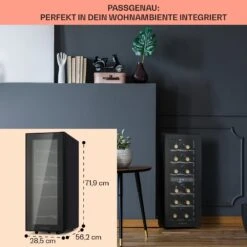 Shiraz 12 Duo Weinkühlschrank 2 Zonen 42L/12 Flaschen 5-12 / 12-18 °C Touch -Haushaltsgeräte Store 10041361 de 0006 usp