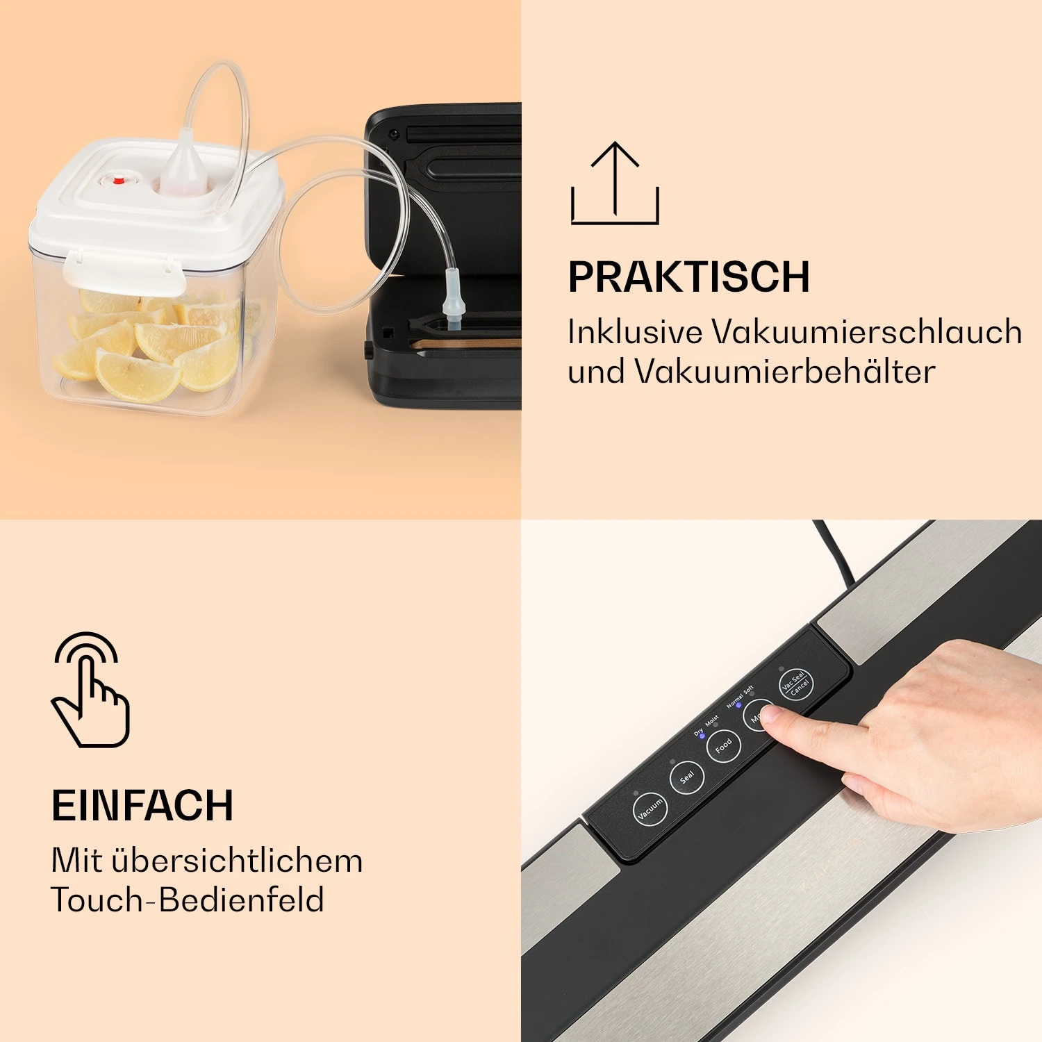 Forli Vakuumierer 75 KPa Inkl. Behälter Beutel Vakuumierschlauch 5 Forli Vakuumierer 75 KPa Inkl. Behälter Beutel Vakuumierschlauch – Bild 3